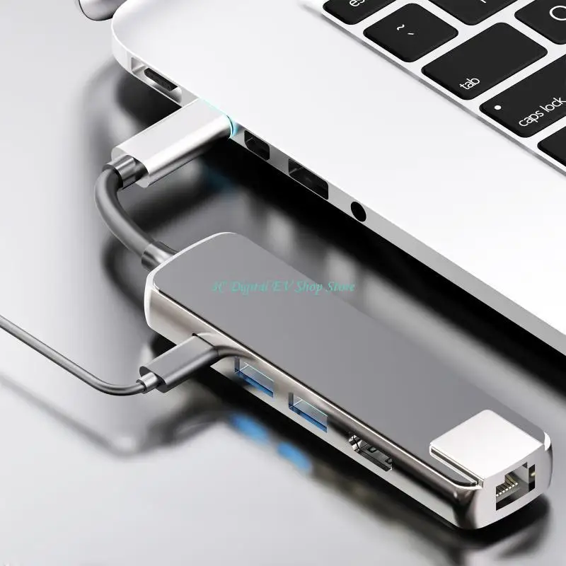 E74D 5 منافذ USB HUB 3840X2160P/30HZ للكمبيوتر المحمول المحمول خفيف الوزن #4