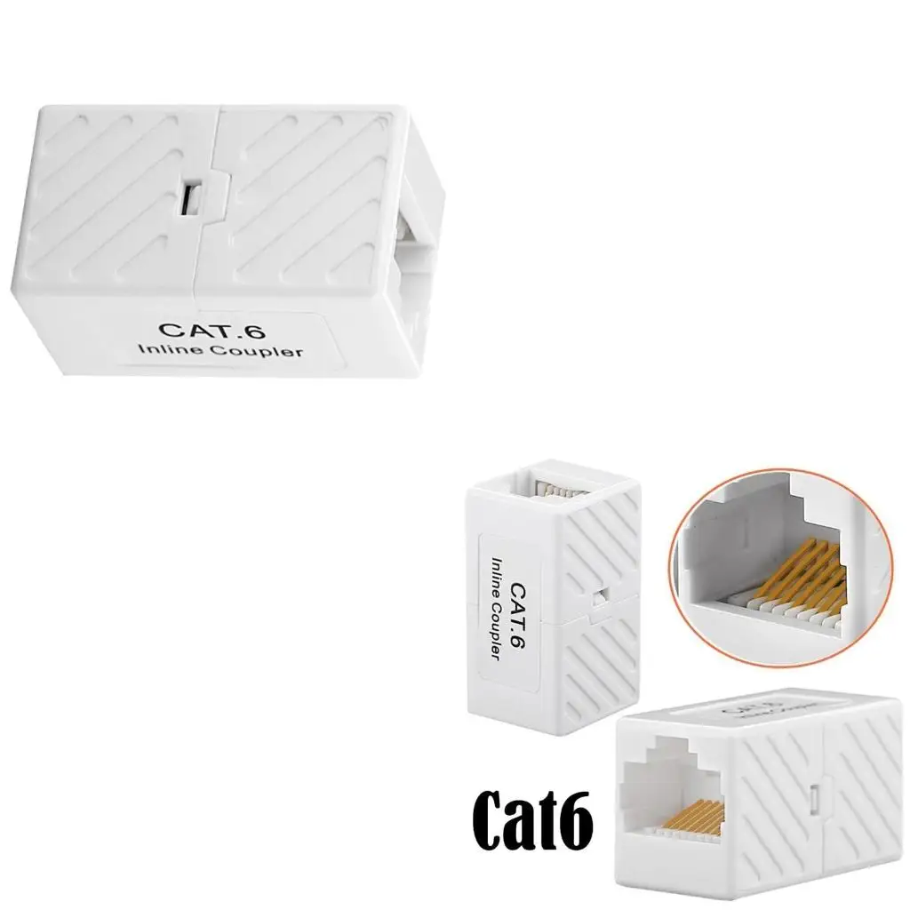 RJ45 Connector Ethernet Extender Extension for Cat6 Cat5e Ethernet Cable Adapter Female to Female Accs