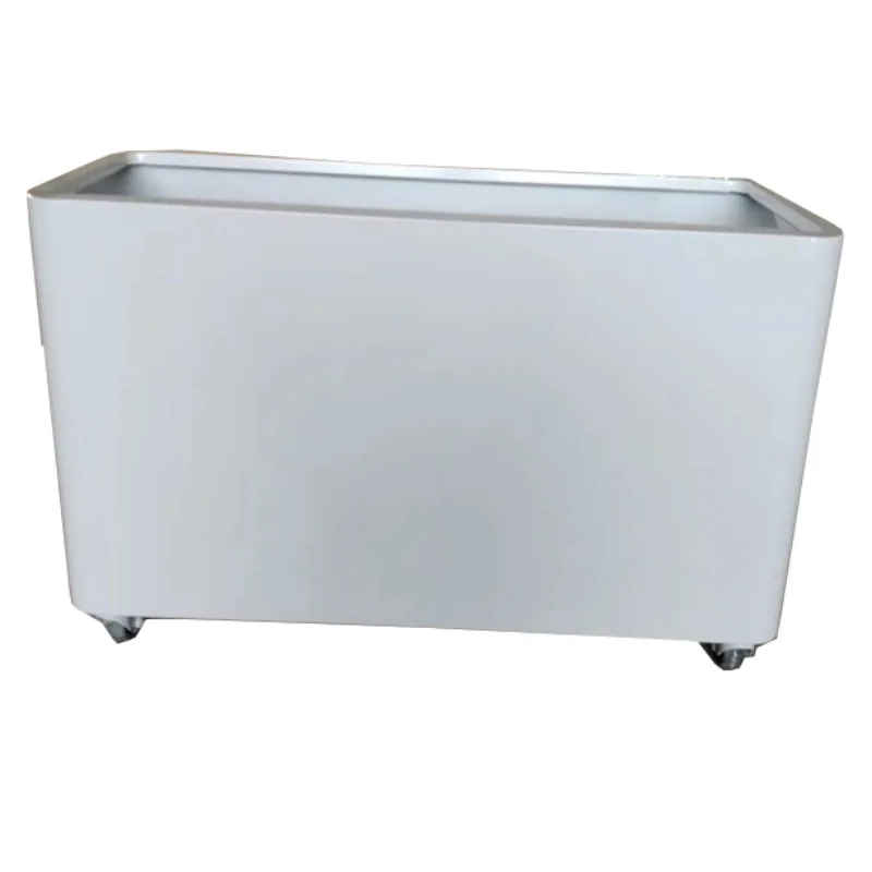

Mobile flower box with universal wheel rounded corner wrought iron metal flower trough Shop terrace external pendulum partition