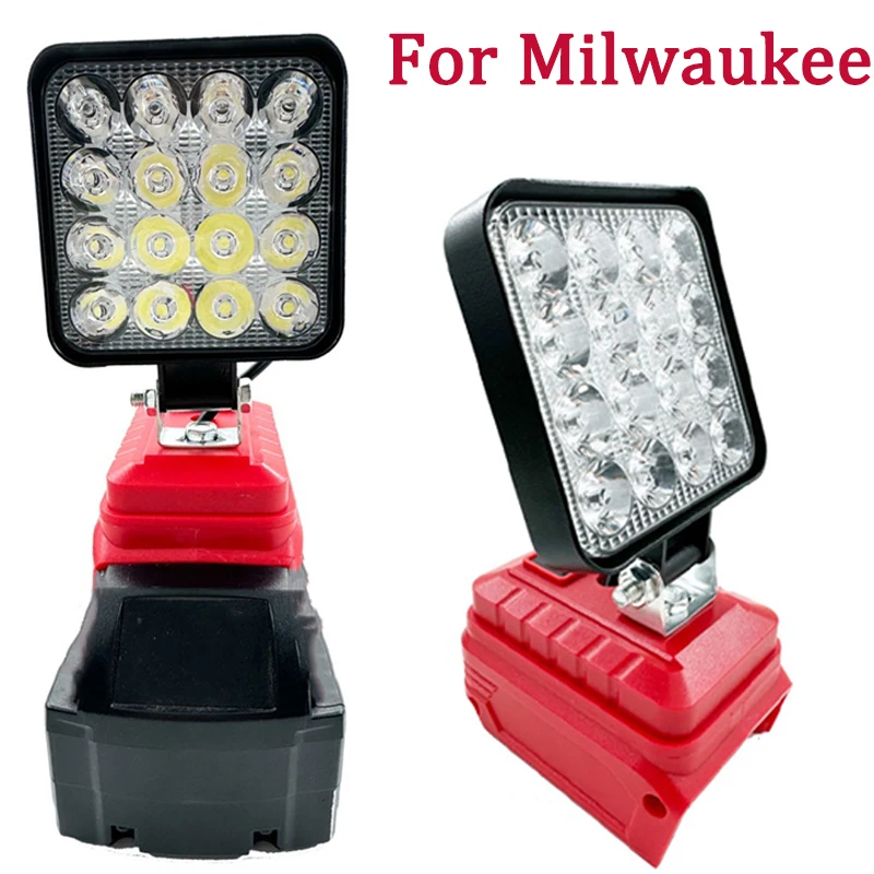 for Milwaukee 18V Li-ion Battery Emergency LED Tool Lamp Work Light Cordless Flashlight Outdoor Spotlight Camping Lighting