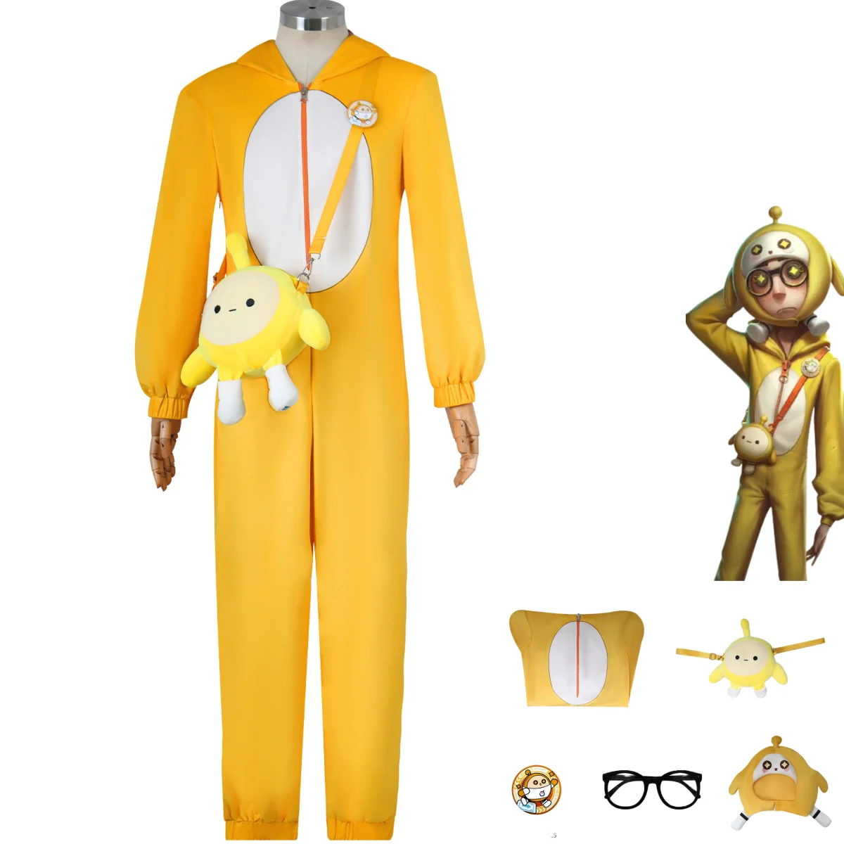 

Game Identity Ⅴ Lucky Guy Deduction Substitute Cosplay Costume Yellow Eggy Good Friend Deduction Substitute New Skin Jumpsuits