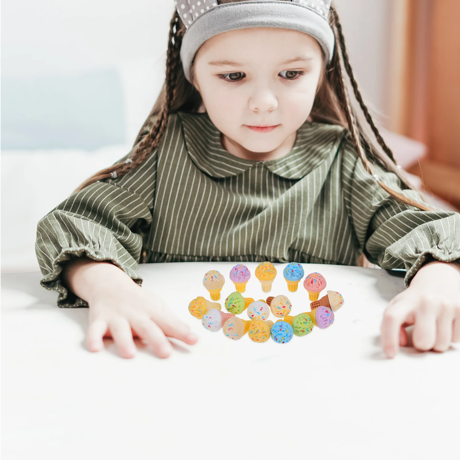 27 Stuks Mini Ijsje Hars Ambachten Realistische Fantasiespel Voedsel Set Keuken Accessoires Miniatuur Simulatie Decor