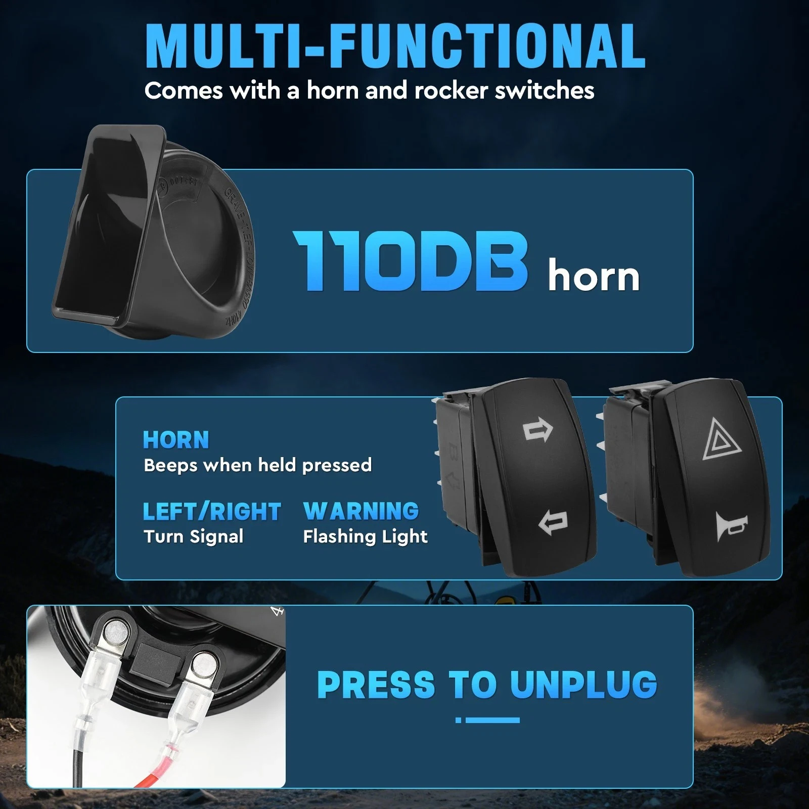 لكاواساكي تيريكس 750 800 KRX 1000 Can-Am المدافع UTV بدوره إشارة الشارع القانوني القرن عدة OEM الروك التبديل مستطيل الوامض #4