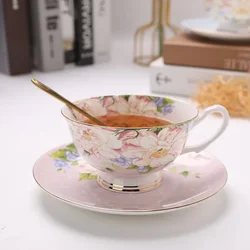 English British Afternoon Tea Cup Premium Coffee Cups and Plates Home Office Cafe Ceramic Coffee Mug Bone Porcelain Cup