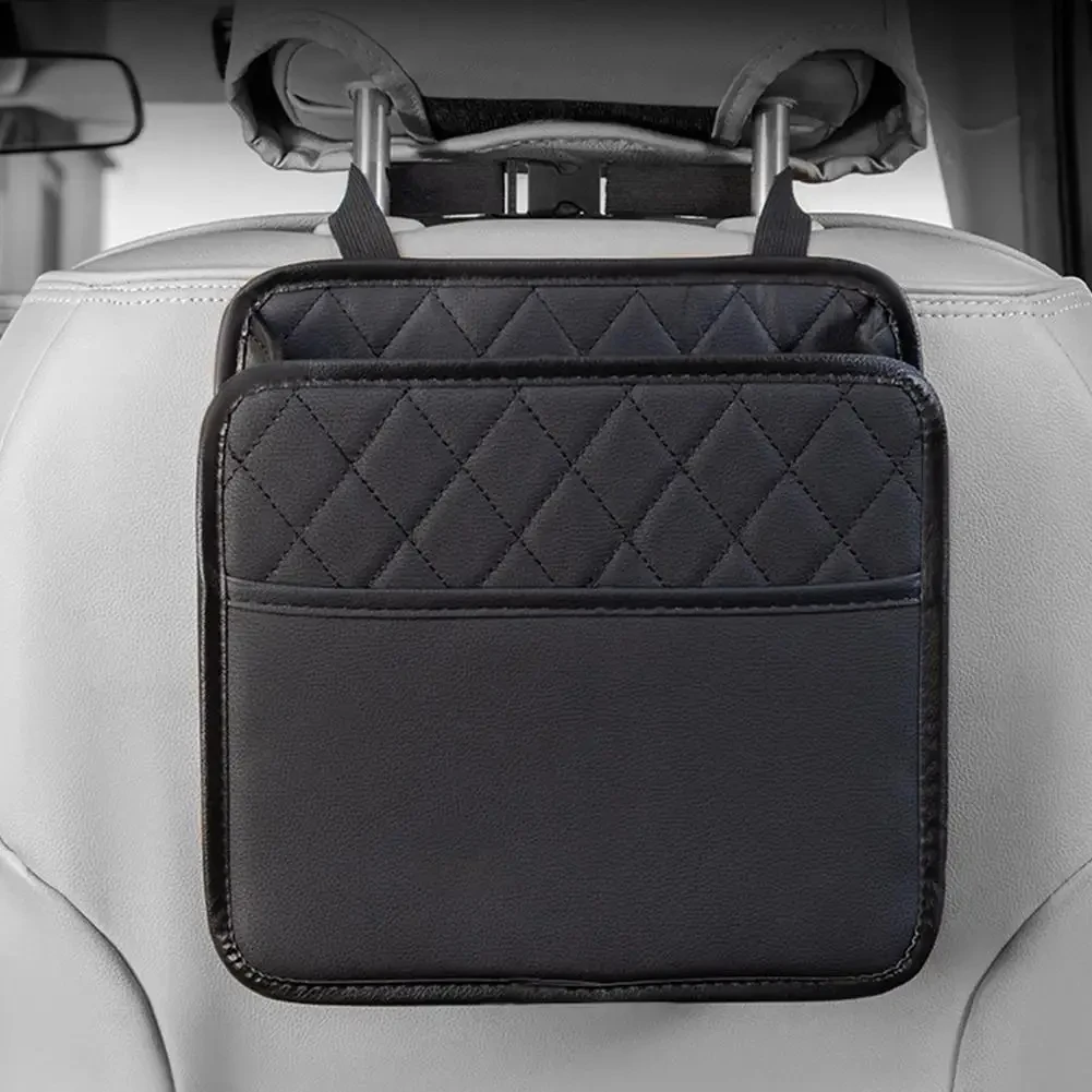 Car Multifunctional Storage Box Folding Leather Storage Bag for Car Seat Back Storage Bag Storage Bag