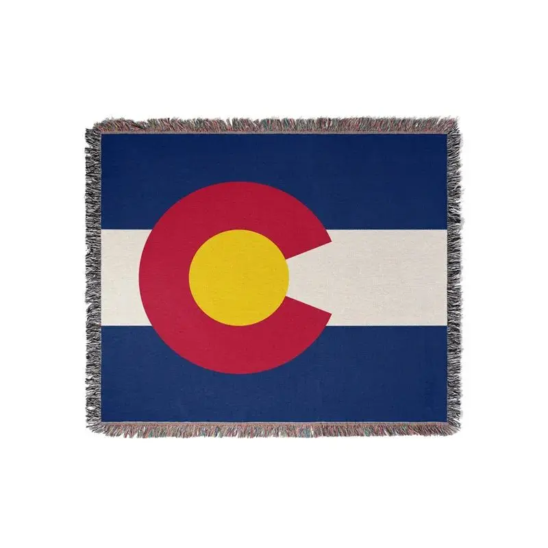 Aertemisi Colorado United States of America Jacquard Fringed Woven Throw Blanket