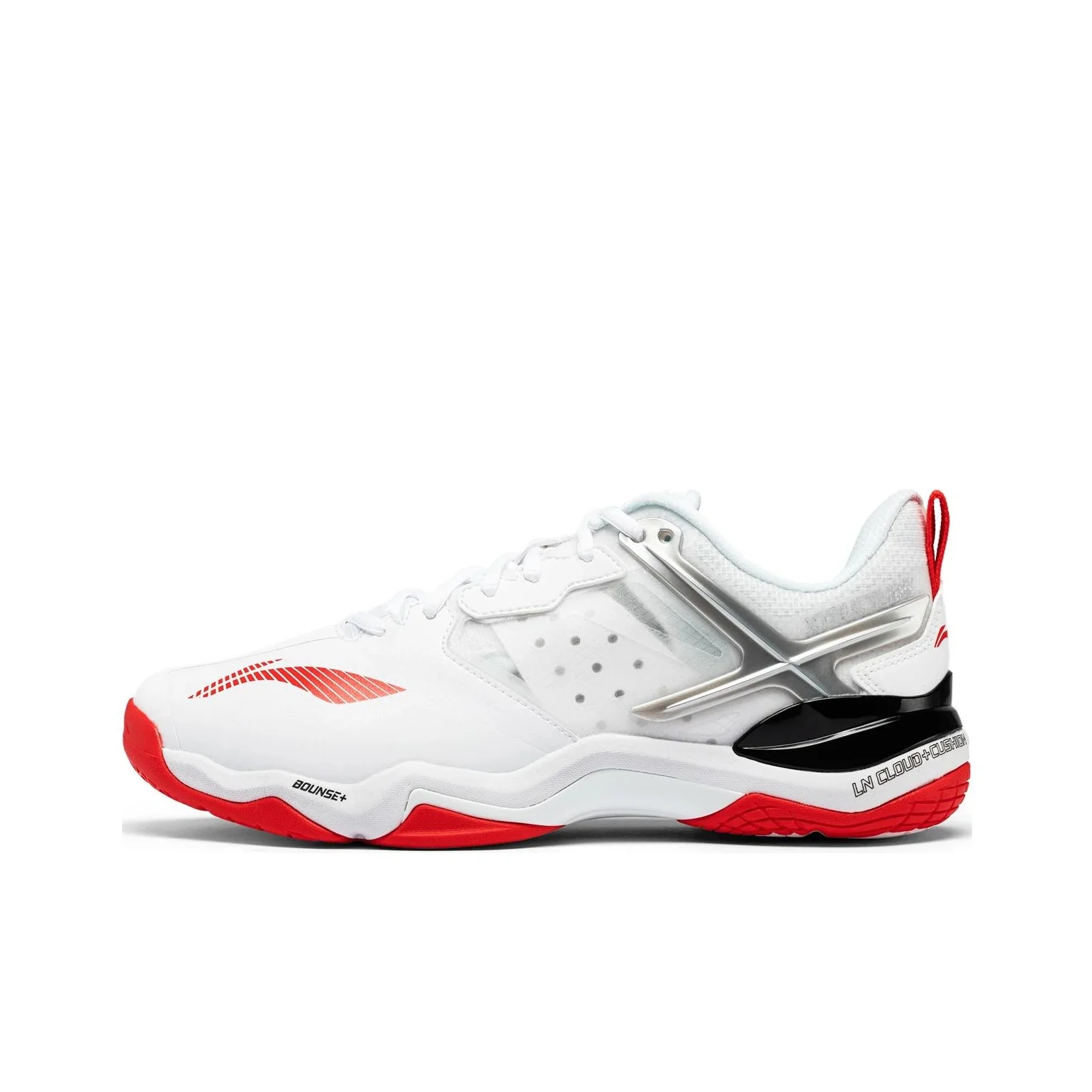 Li Ning OP Cushioning, Wear Resistant Low top Badminton Shoes Unisex White AYZQ009-8
