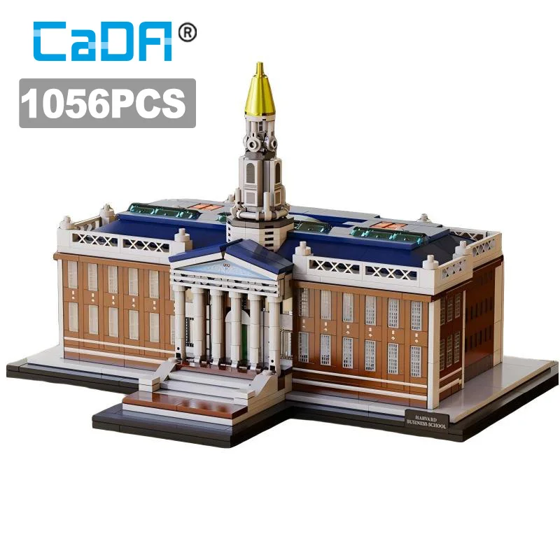 CADA Wereldberoemde architectuur Amerika Harvard University Business School Modelsets Bouwstenen DIY Speelgoed voor kinderen Geschenken