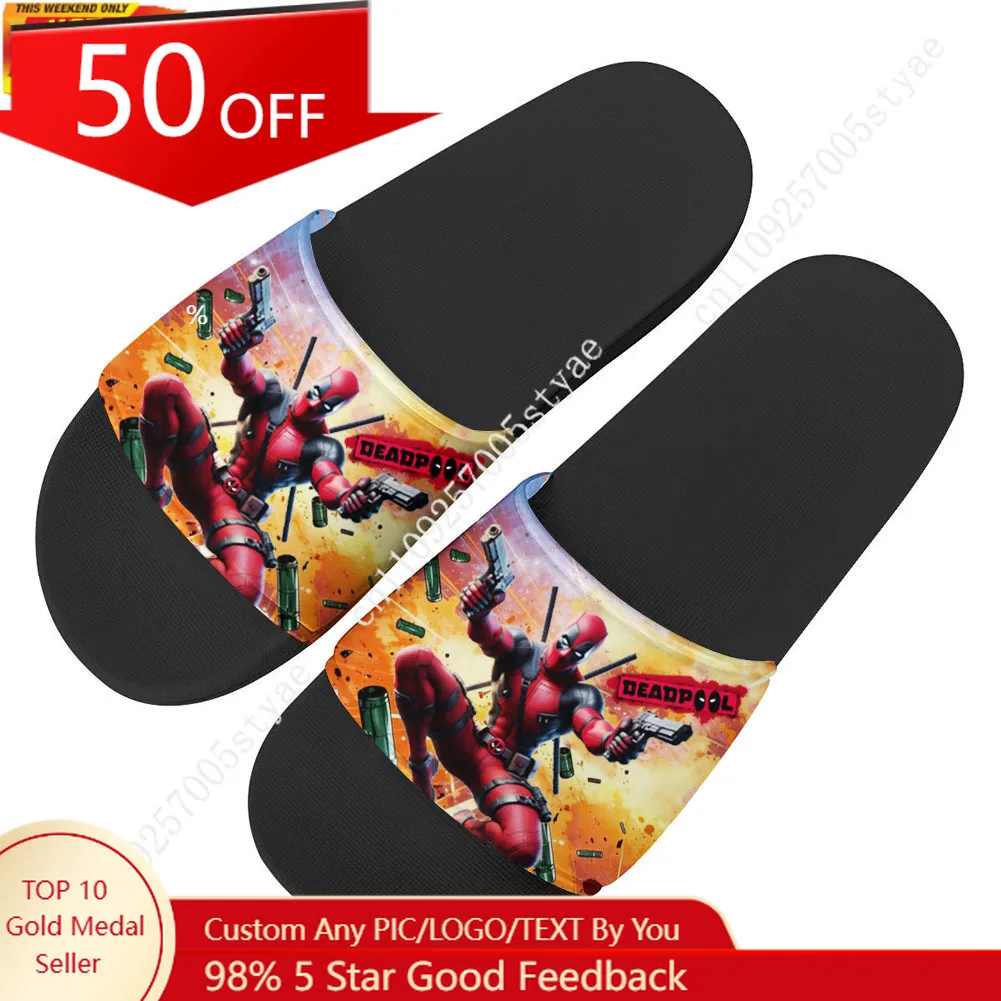 

Marvel Deadpool Wade Winston Wilson lippers Home Outdoor Casual Water Shoes Men Women Teenager Beach Pool Sandals Summer Slipper