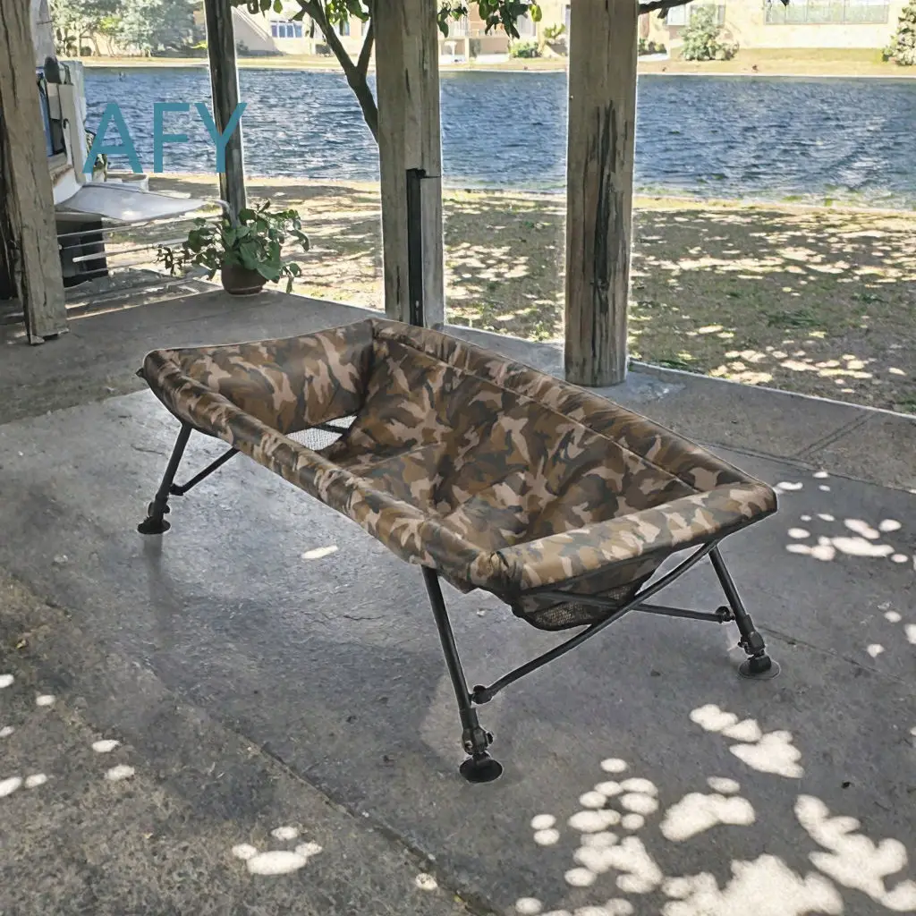 Foldable Carp Fishing Cradle for Lake Fishing Camo 126 cm ABS Waterproof Fishing Tool and Accessories