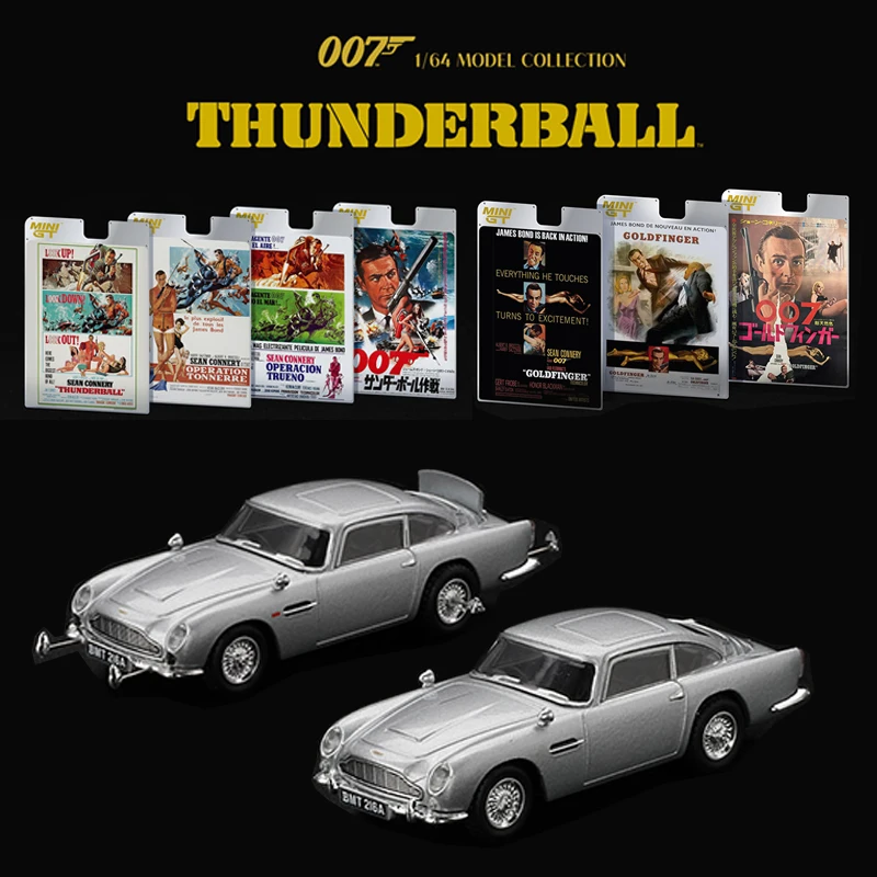 MINIGT 1/64 Aston Martin DB5 “Goldfinger”“Thunderball” Cars Alloy Motor Vehicle Diecast Metal Model Kids Xmas Gift Toys for Boys