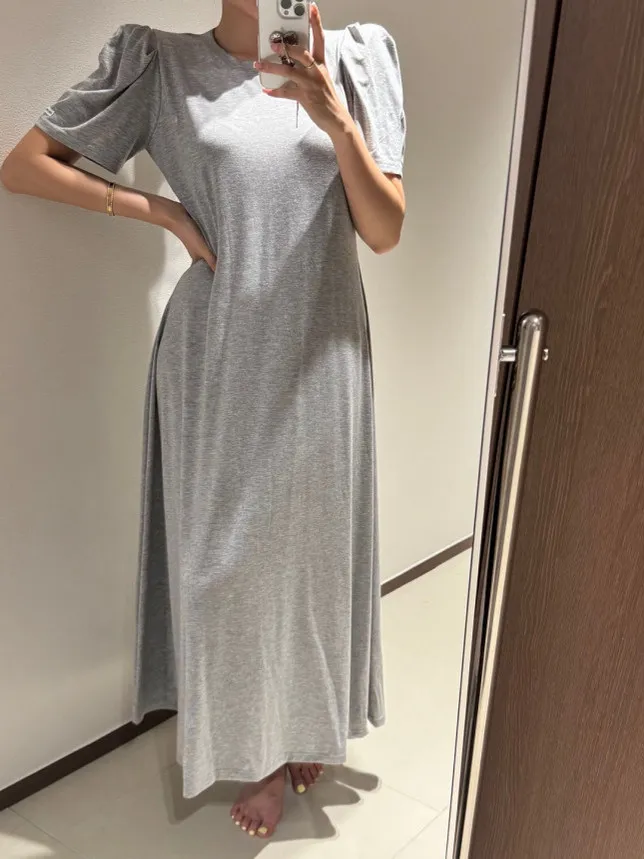 Bubble décontracté Sve Dr femmes été ort Sve ample minceur couleur polyvalent T-shirt Long Dr H-Line Polyester