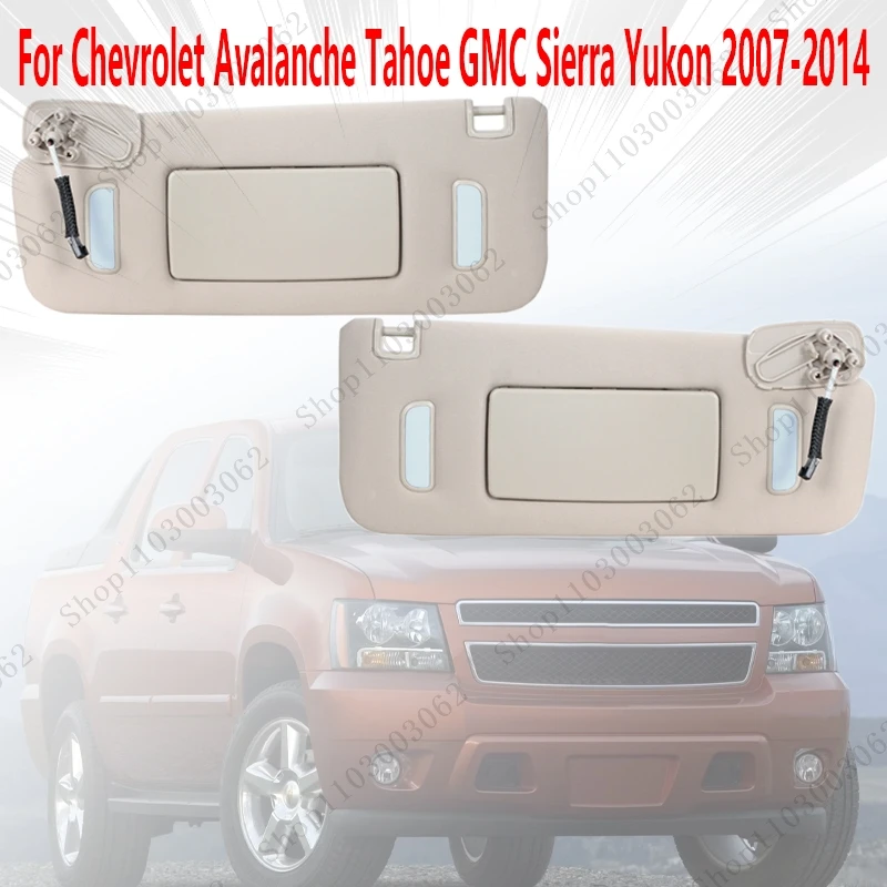 

1 пара солнцезащитных козырьков с косметическими зеркалами для Chevrolet Avalanche Tahoe GMC Sierra Yukon 2007-2014 15882941 15949716