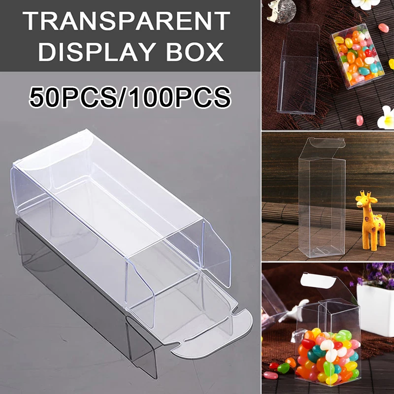 50/100PCS 1/64 PVC Model Display Box Case Showcase Protection Transparent Dustproof For Collectibles Dolls Action Figures Toys