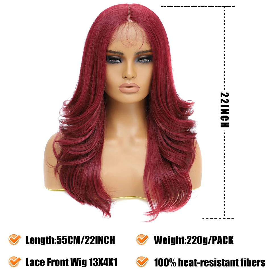 T-Part Synthetic Lace Front Wigs Body Wave Highlight 13X4X1Female Lace Wig Omber Ginger Blonde Synthetic Wig with Baby Hair 22“