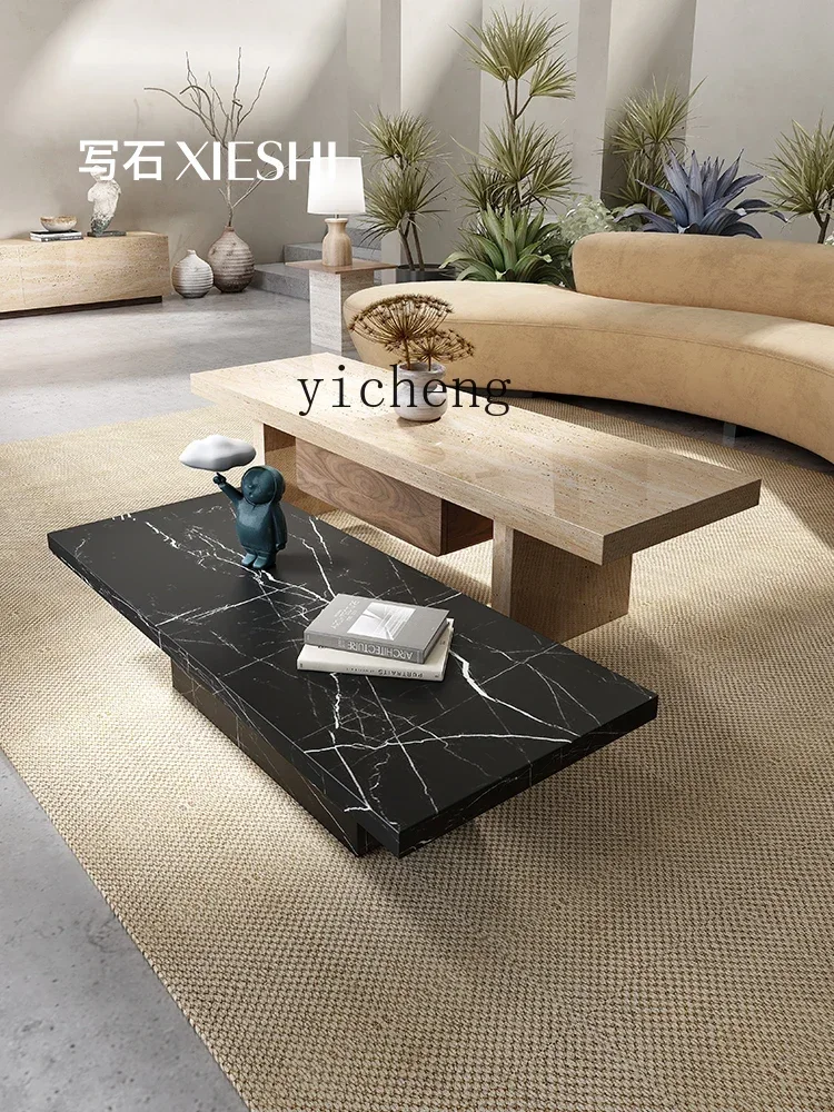v9.10-Natural Marble Combined Tea Table Modern Simple Small Apartment