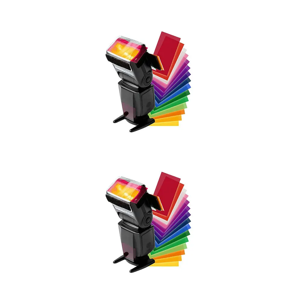 

Flash Color Temperature Filters Set 12 Colors Gel Filter Cards for Lighting Effects Photography Reflector