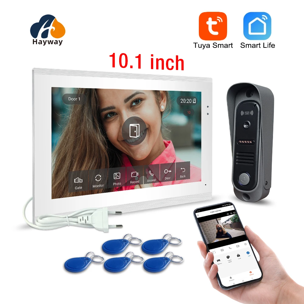 10 inch video  intercom 1080P doorbell for home TUYA app Wireless Wifi Video Doorphone System unlocking, etc