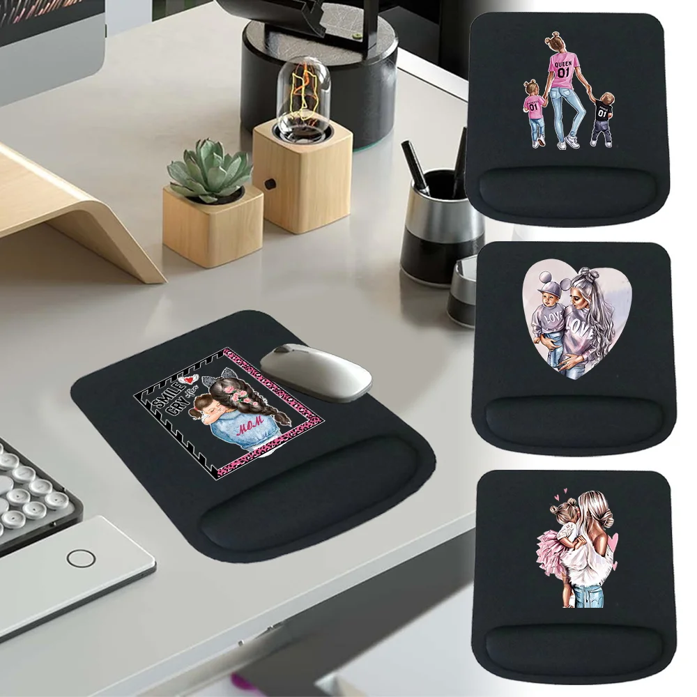 Mouse Pad Desk Mat for PC Laptop Ergonomic Non-Slipcute Mousepads Mouse Mats Wrist Pad Mom Series Office Accessories