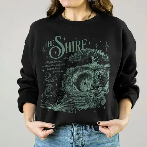 Imagen 2 del producto Camiseta The Shire LOTR para Fans, sudadera para amantes de los libros de fantasía, sudadera divertida de lana de manga larga para segundo desayuno, ropa de calle Y2K
