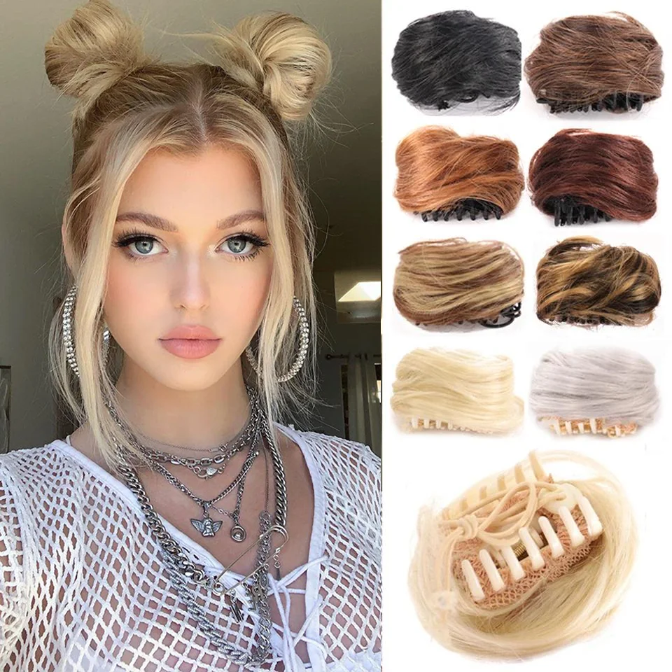 LUPU كعكة الشعر النسائية الاصطناعية مجعد Chignon أومبير مخلب الشعر فوضوي الكعك أوبدو مخلب كليب في هيربيسي للنساء #1