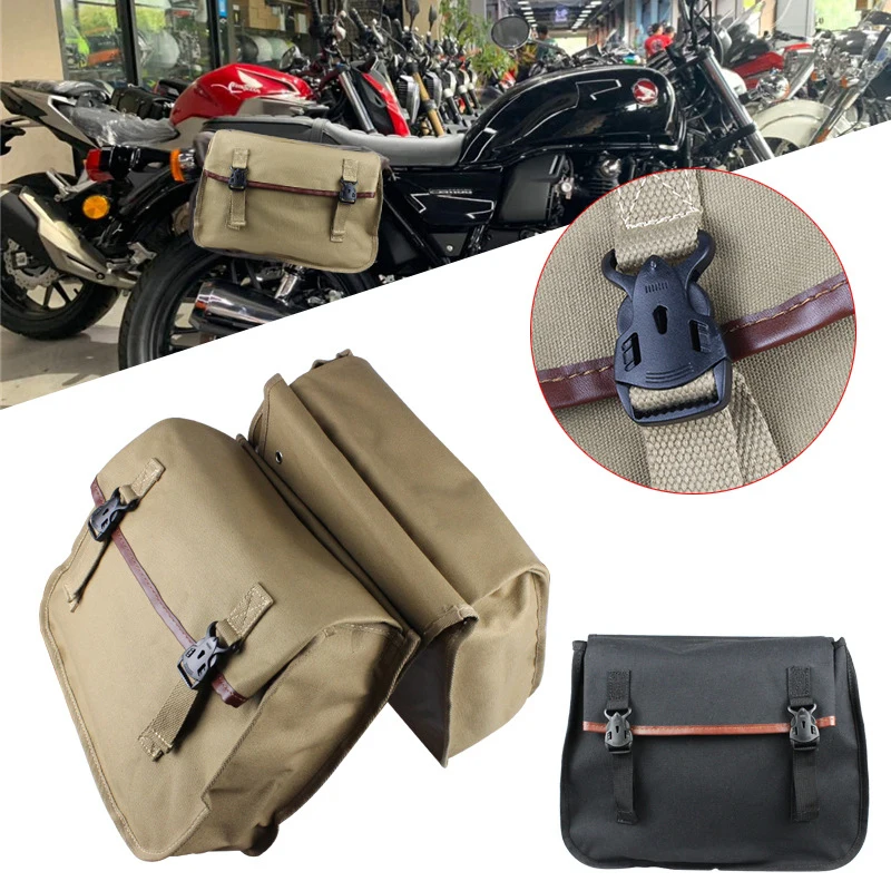 

Motorcycle Saddlebag Luggage Bags Waterproof Canvas Stroage Bag For Honda shadow For Suzuki dr 650