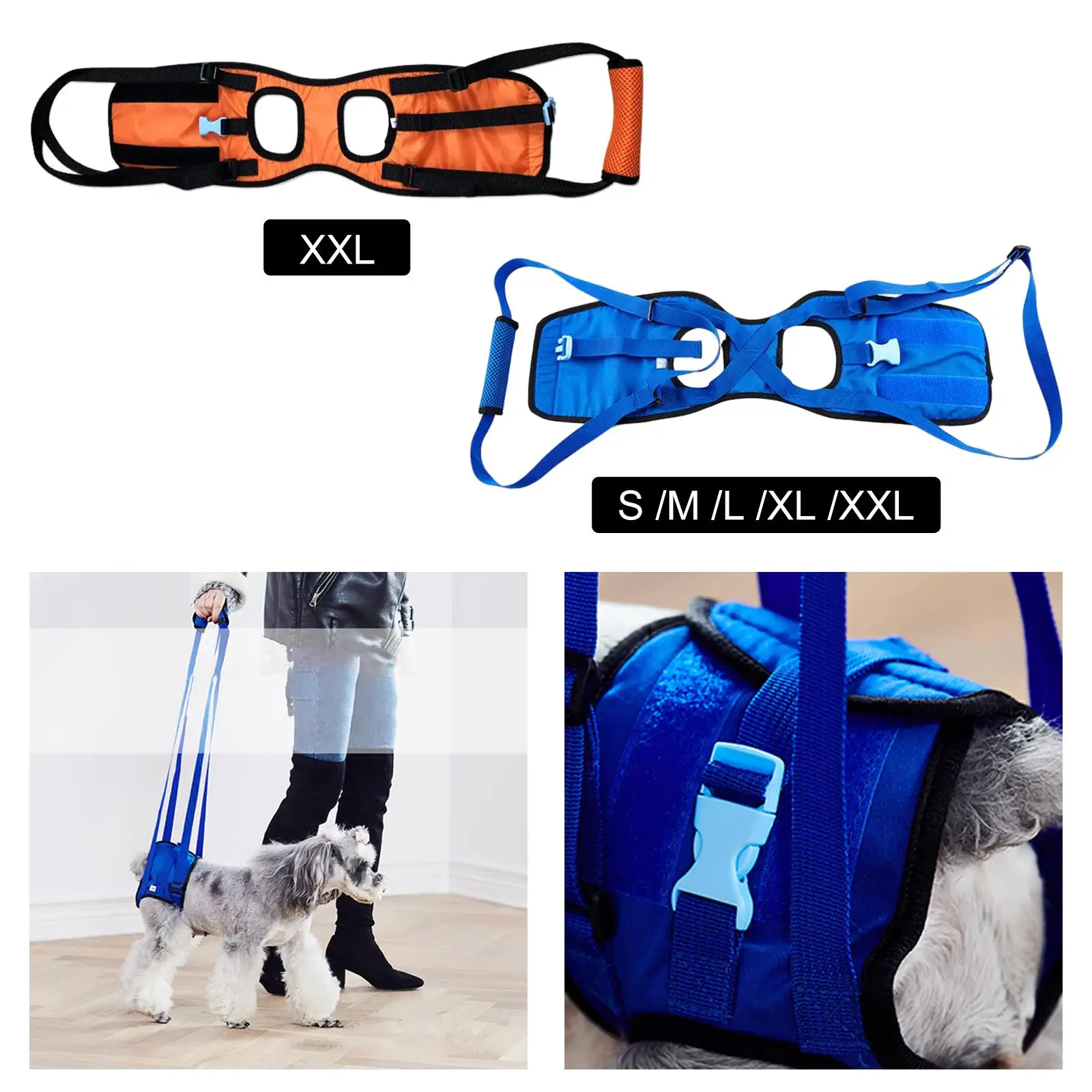 Dog Lifting Support Harness, Auxiliary Belt Breathable Lifting Brace Pad for Hind Legs Walking Assistance Injury