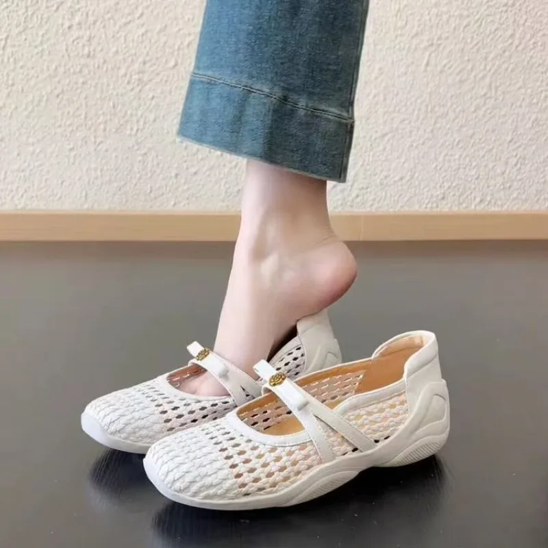 

Женские туфли-балетки с вырезами в стиле ретро, новинка лета 2026, с круглым носком