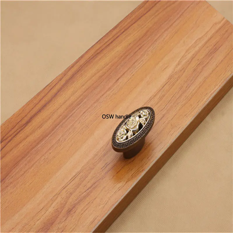 Beicai Vintage Coffee Rose Cabinet Door Knobs Cupboard Dresser Drawer Pull Handle