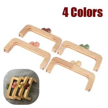 20Cm drewniany uchwyt do torebki kolorowe zapięcie pocałunek cukierki zapięcia torebka drewniana rama śruby wewnątrz DIY akcesoria do toreb uchwyt rama