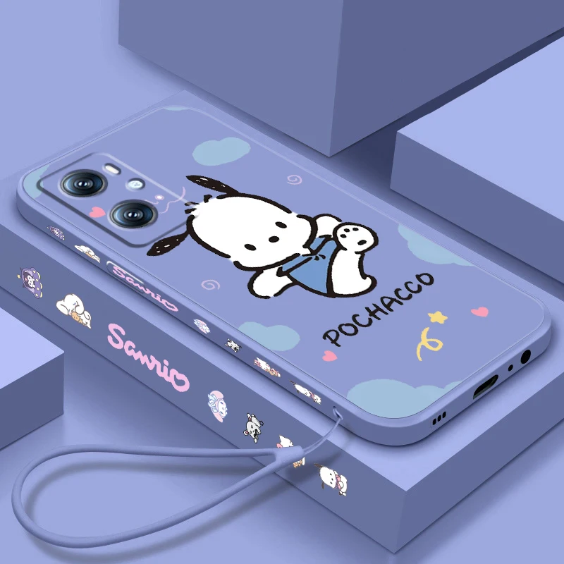 

Pochacco Sanrio Cute Cloud Liquid Left Rope For OPPO Find X6 X5 X3 A98 A96 A94 A93 A77 A76 A74 A72 A57 A53 A16 5G Funda