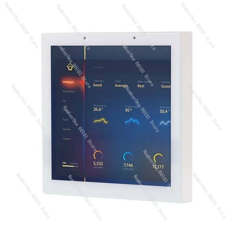 YC-SM41P White Smart Home 4 Inch RJ45 POE Flush Wall Mounted Touch Screen Control Panel for Home Automation