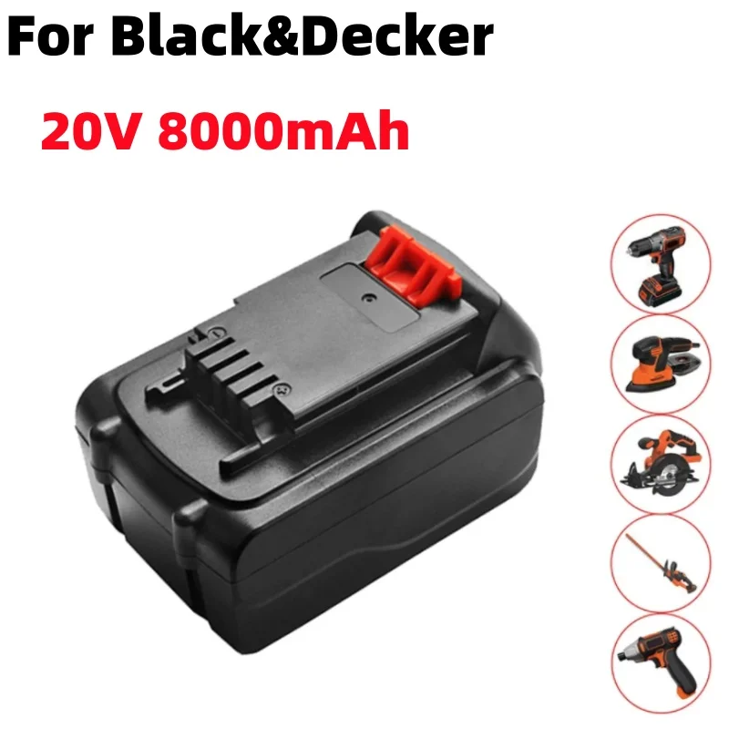 Литиевая батарея для Black Decker LBXR20, 20 в 8,0 Ач LBXR20 LB20 LBX20 LBXR2020 LB2X4020-OPE, аккумулятор для электроинструментов