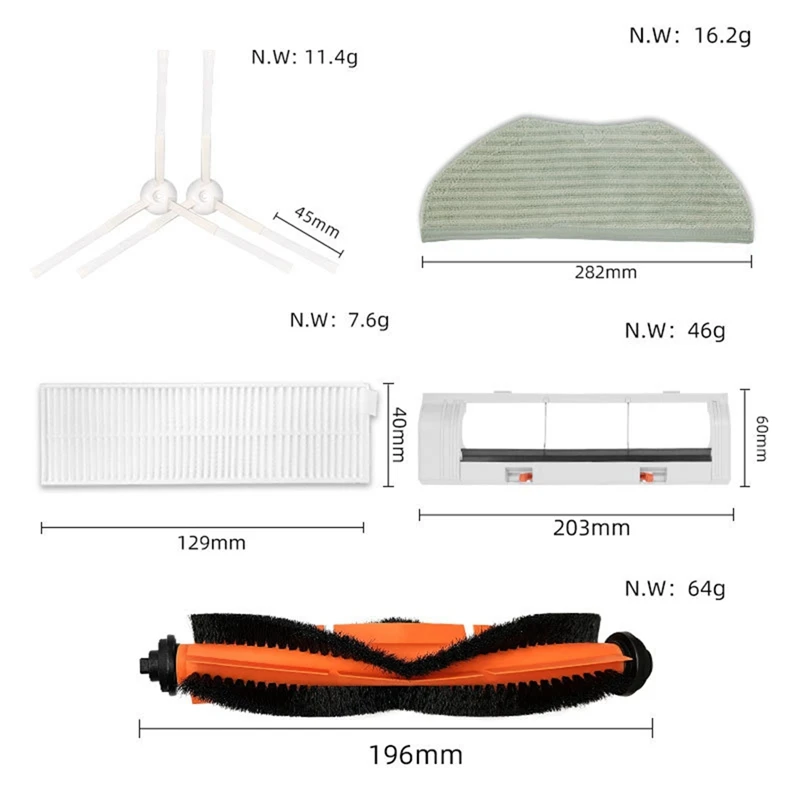 Akcesoria do odkurzacza wytrzymałe dla Xiaomi G1 Robot Mop Mop główny wałek szczotka boczna szczotka filtr do mopa do pielęgnacji podłogi