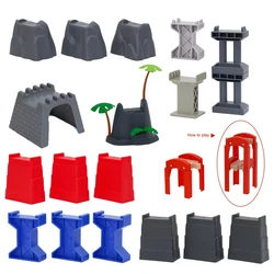 All Kinds of Plastic Bridge Piers Wooden Train Track Accessories Fit For All Brands Wooden Tracks Railway Toys For Children