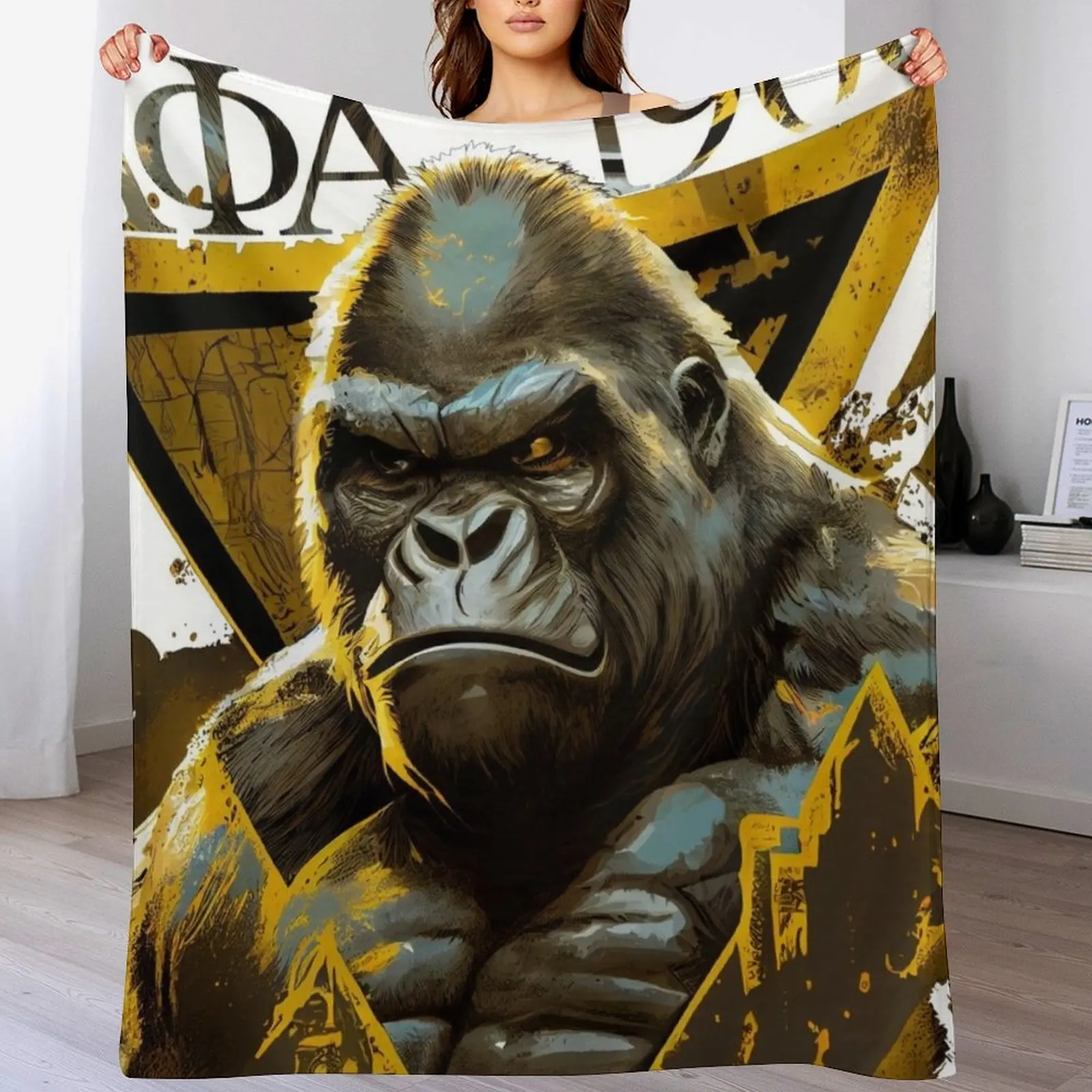 

Alpha Phi Alpha - Abstract Gorilla Throw Blanket Cozy Warm Blanket for Bed Room Decor