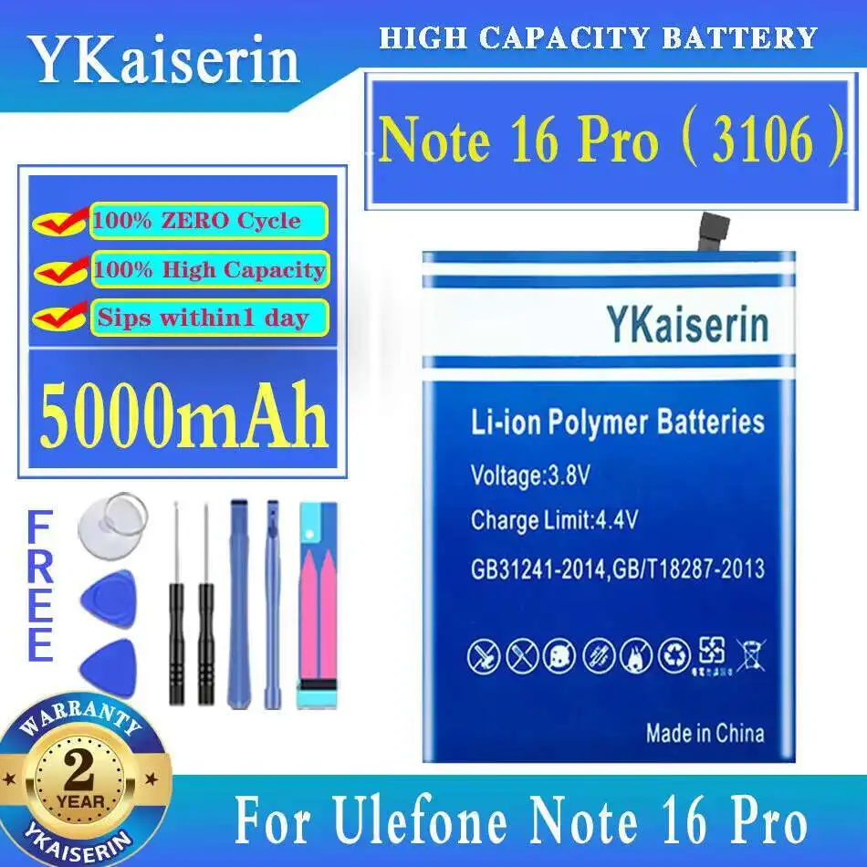 

For Ulefone Note 16 Pro 3106 5000Mah Mobile Phone Battery Premium Replacement