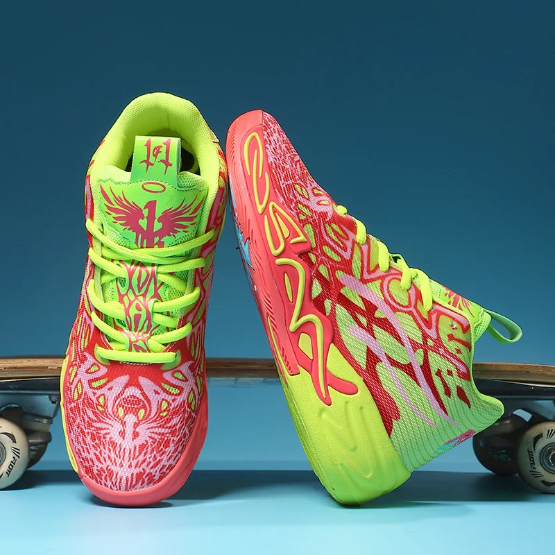 

Молодежные модные баскетбольные кроссовки, противоскользящие, износостойкие, мужские и женские кроссовки, модные хит продаж, красочные теннисные туфли с высоким берцем