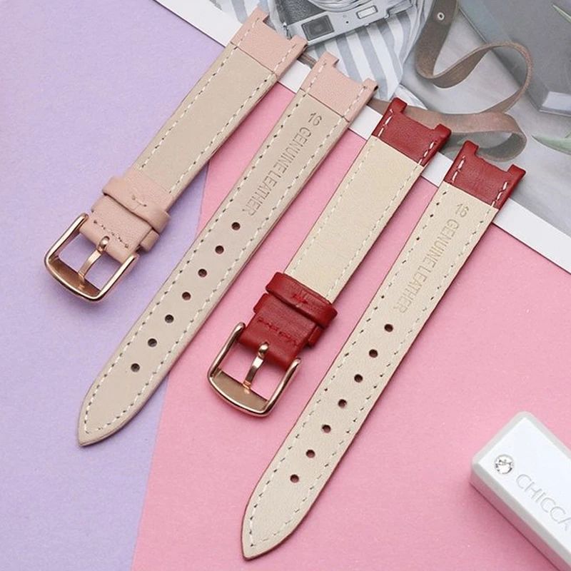 Premium Notch Leather Strap Watch For Folli Follie Ladies Watch Strap Lady Bubble Series 12mm 16mm 20mm Bracelet