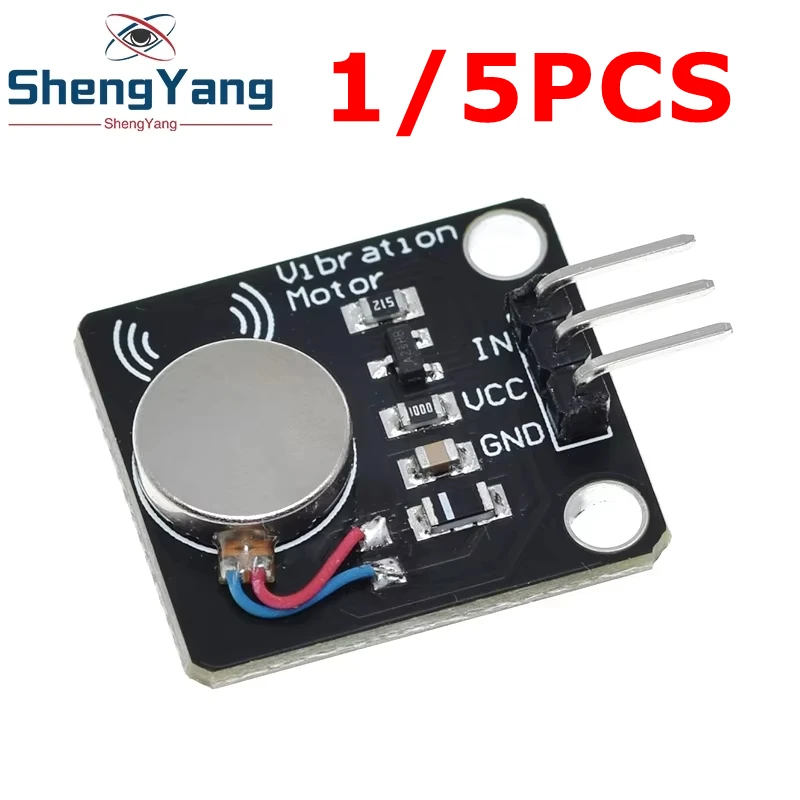 TZT 1/5PCS 5V Vibrating Vibration Motor Module High and Low Level Vibration Mini Motor Module for Arduino 