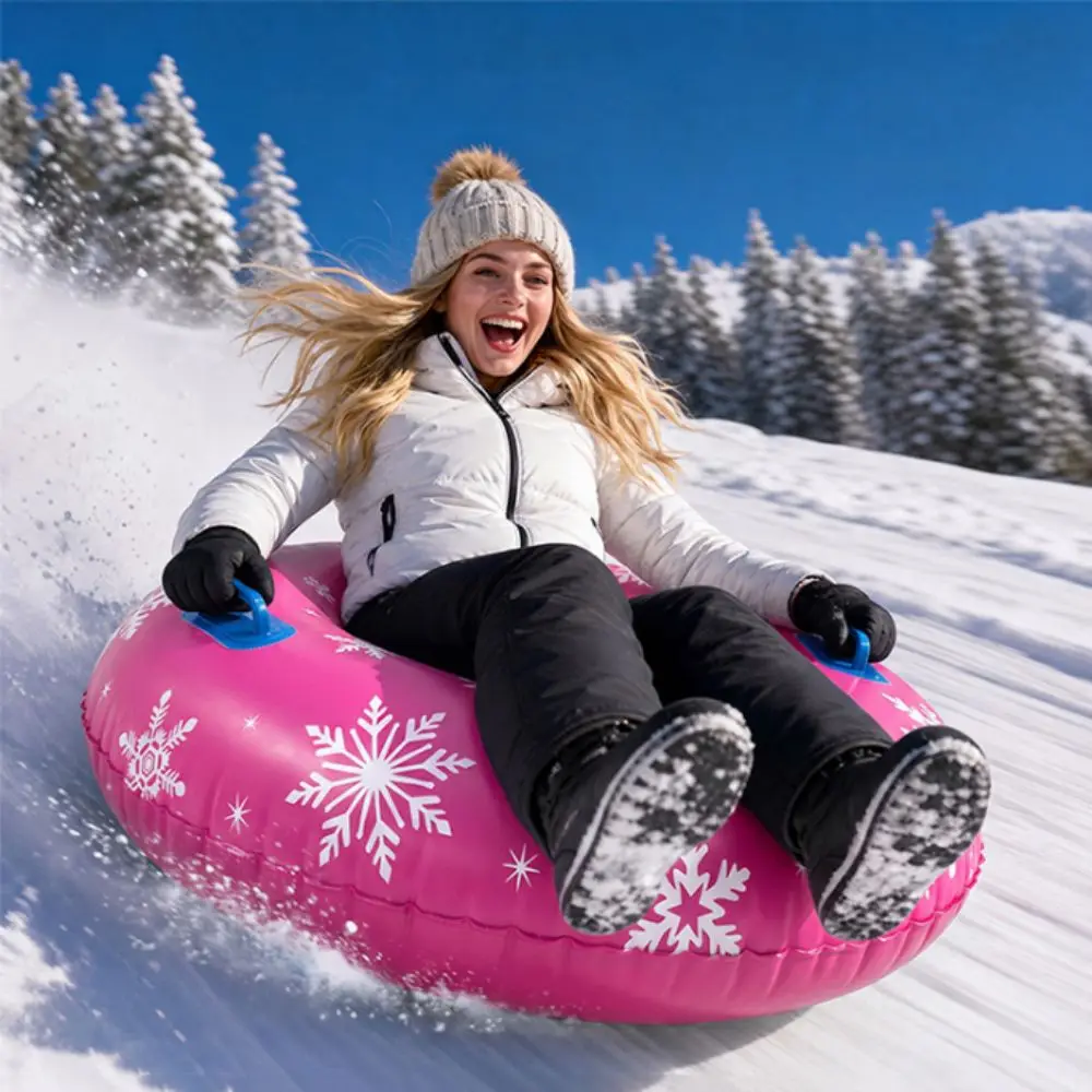 Thickened PVC Inflatable Snow Tube Anti-side-slip Anti-rollover Inflatable Sled Wear-resistant Heavy Duty Snow Skiing Ring