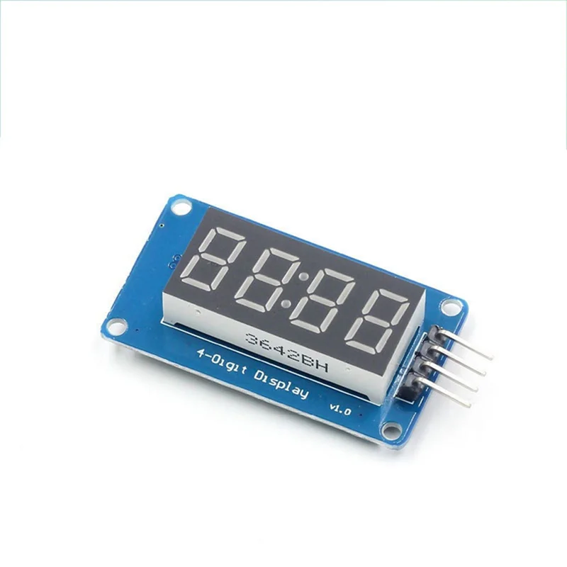B63B-TM1637 Módulo LED 4 Placa de controlador serie para Arduino, tubo de reloj de ánodo rojo de 7 segmentos de 0,36 pulgadas