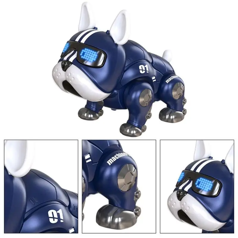 Dance Music Bulldog Robot Intelligent Interactive Dog With Light Toys For Children Kids Early Education Baby Toy Boys Girl