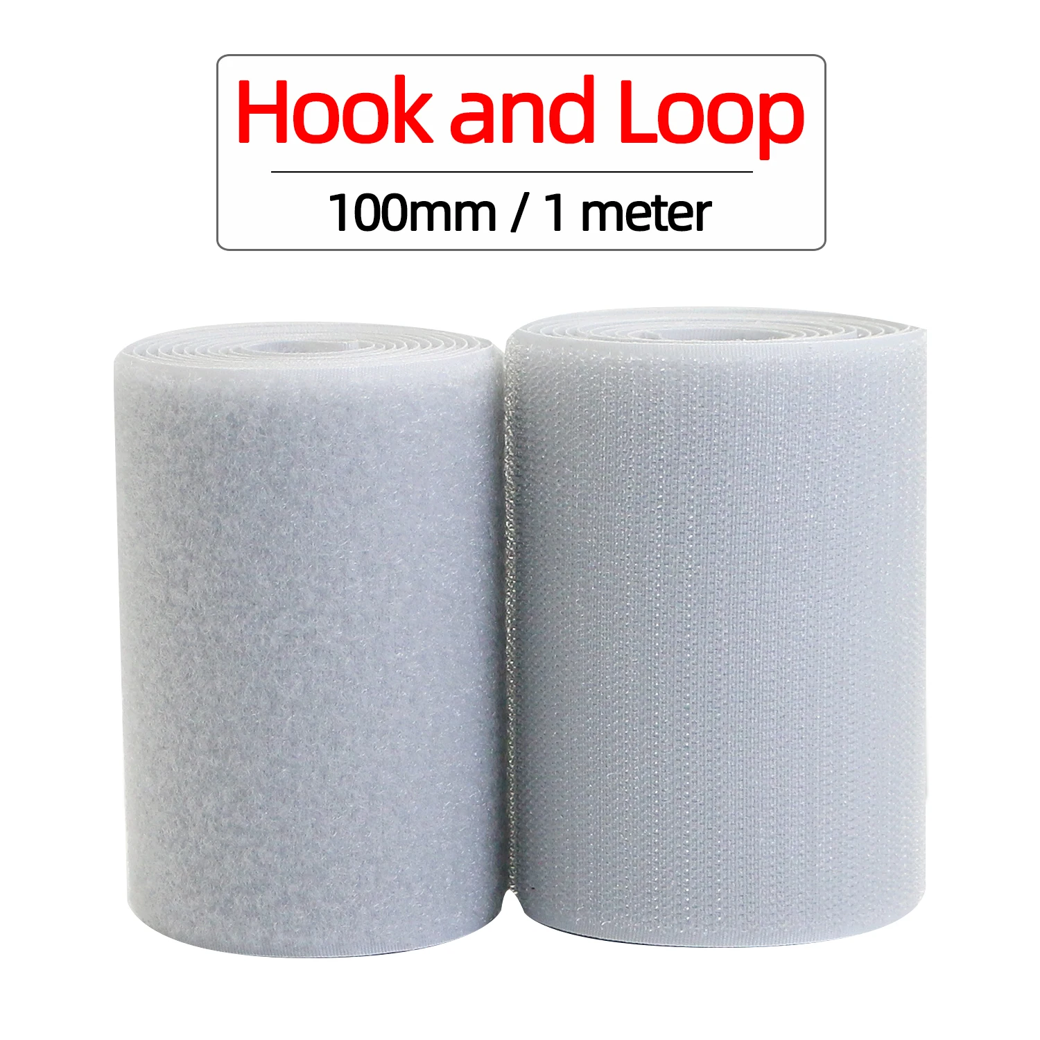 1Meter/pairs 100mm Gray Non-adhesive Hook and Loop fastener Tape Sewing-on the hooks adhesive Magic tape DIY Grey