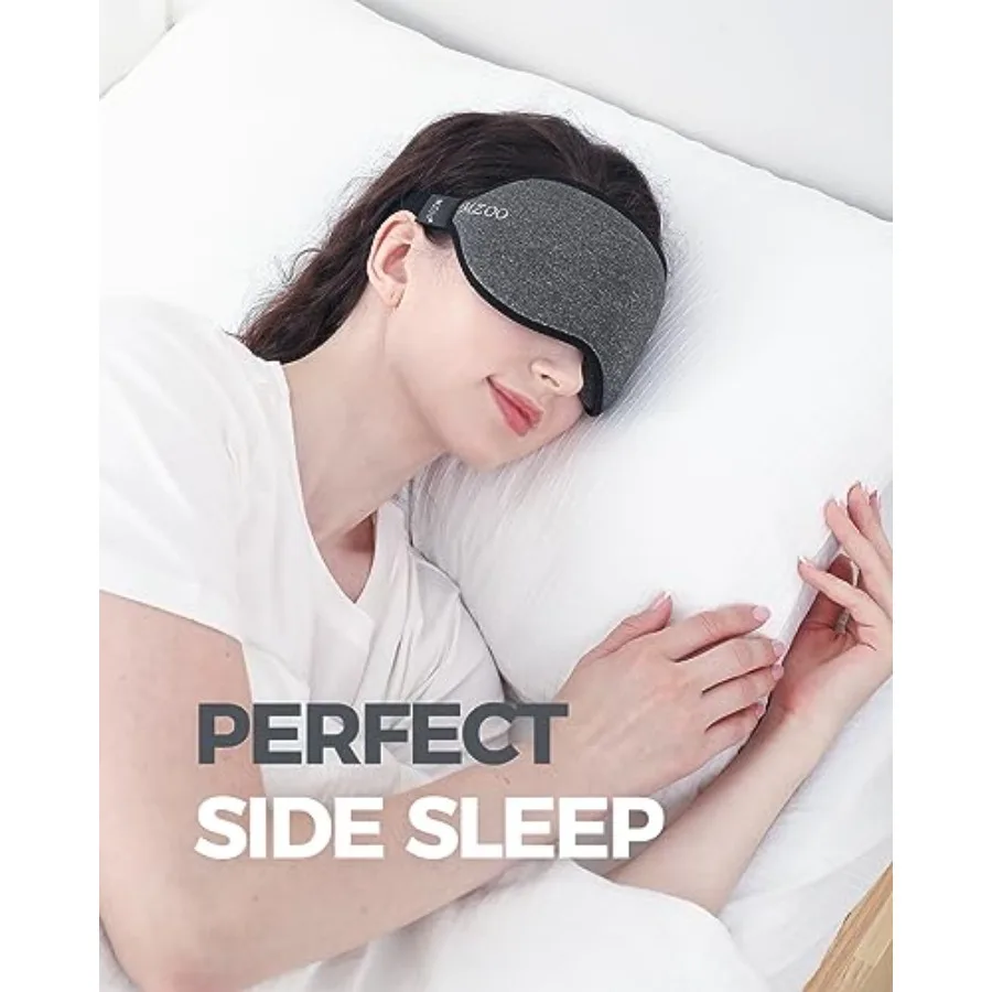 Luxury Sleep Mask for Back, Side Sleeper, Complete Light Blocking Sleeping Eye Mask Night Blindfold, 3D Zero Pressure and Spaci view 3