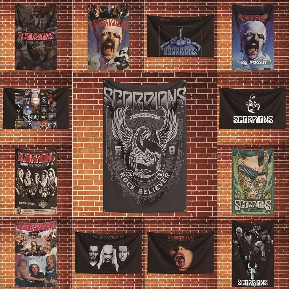 Scorpions Music Flag Banner For Fan Cave Watch Party Tailgate Gathering Indoor Outdoor Backyard Home Festival Ornament Supply