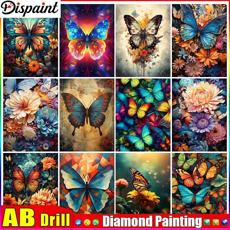 

Dispaint AB DIY 5D алмазная живопись "Цветок бабочки" полная алмазная вышивка распродажа картина из стразов для праздничных подарков