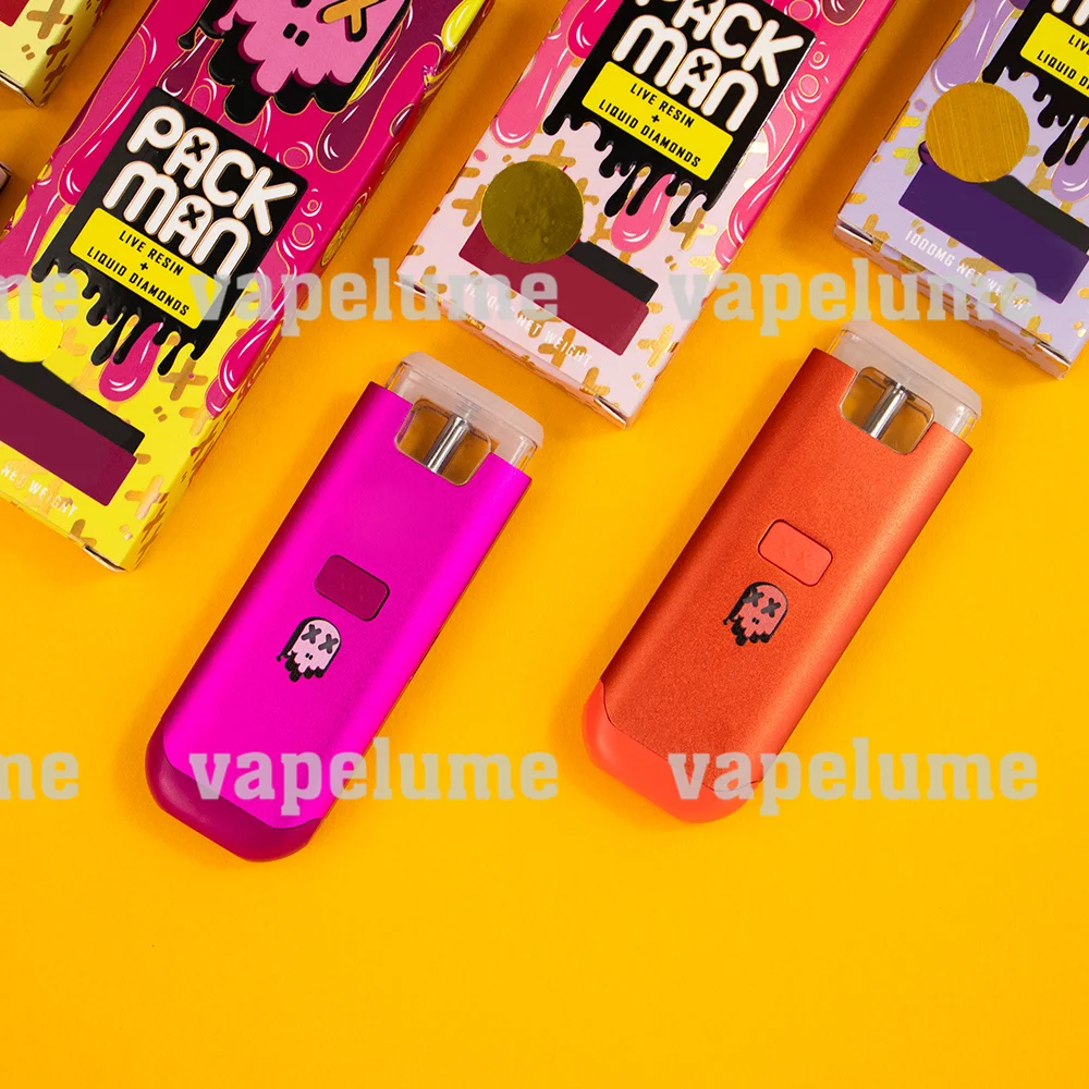 Packman Empty Disposable Vape Pen 1ml Electric Cigarettes No Liquid Machine Alumnium Foil Paper Packaging 2ml LCD Display Screen