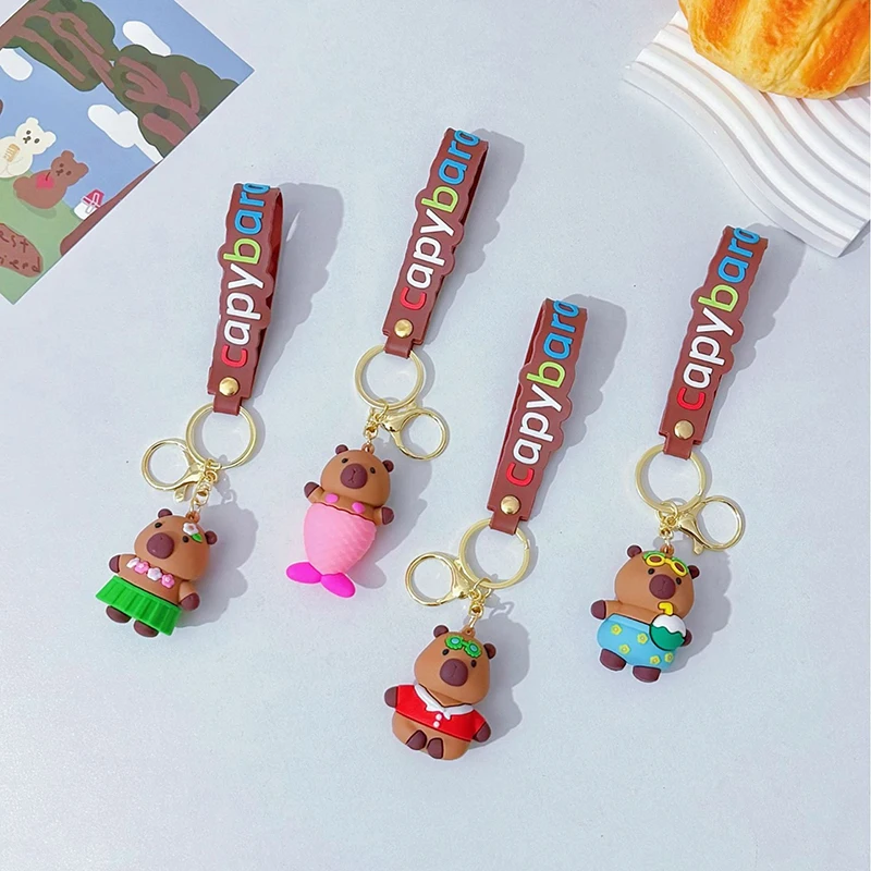 Capybara Rodent Capybara Pvc Pendant PVC Simulation Capybara Capybara Pvc Keychain Cute Capibara Anime Keyring