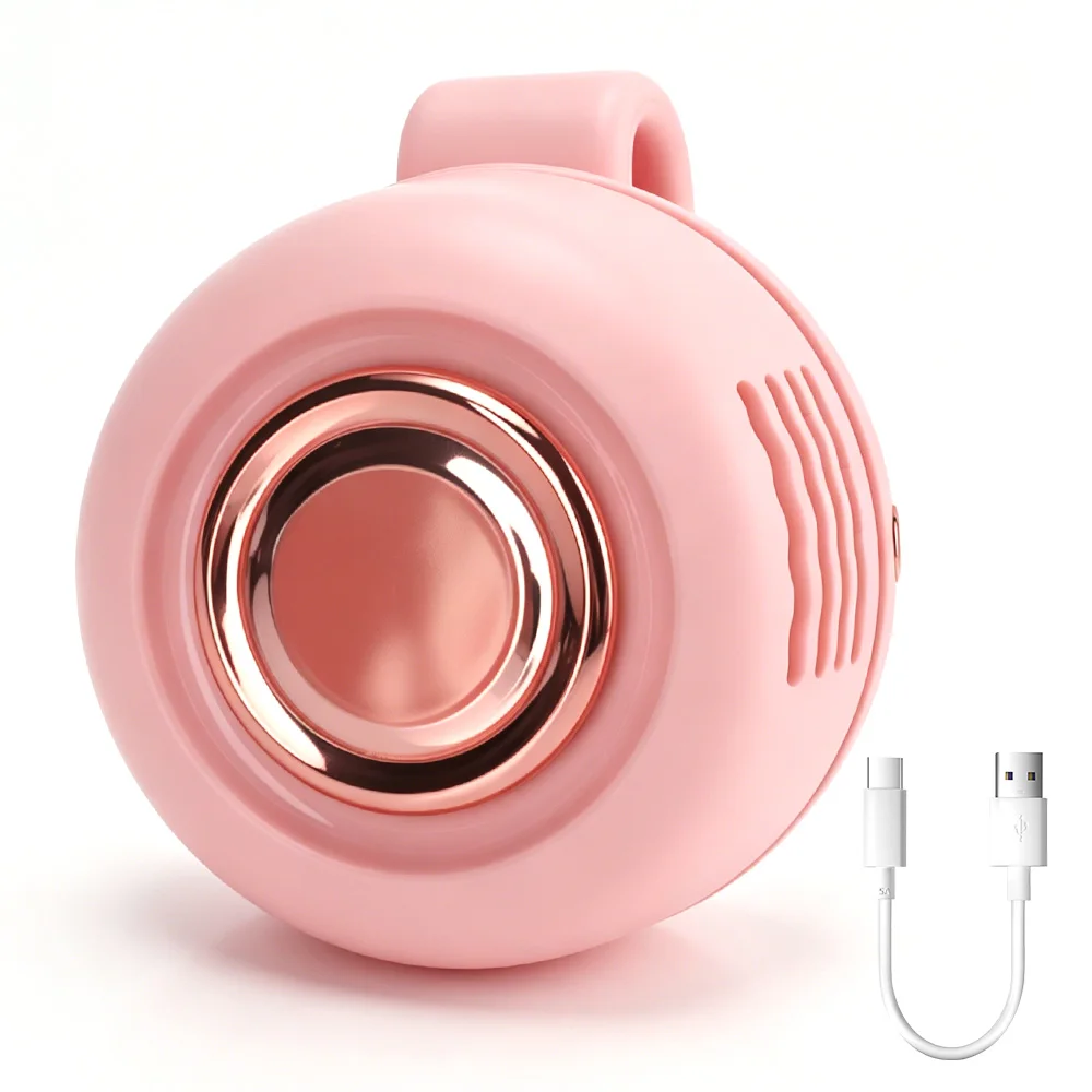 Tragbarer Mini-Clip-Ventilator, geräuschlos, 1000 mAh, wiederaufladbarer USB-Lüfter, 3 Geschwindigkeiten, Wirbelwind, blattloser Ventilator, zum Aufhängen am Hals, an der Taille